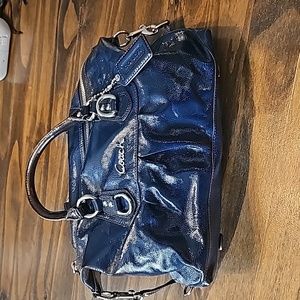 Beautiful Blue Coach Patent Leather Satchel
